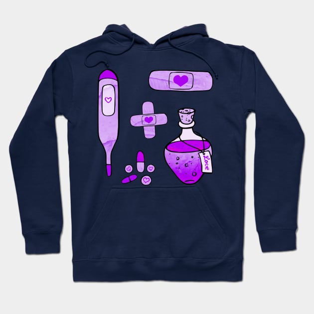 First Aid Kit Purple Hoodie by Olooriel